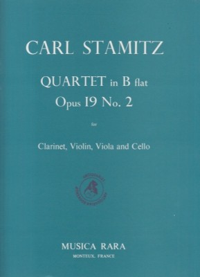 Stamitz, Carl : Quartetto op. 19/2, per Clarinetto, Violino, Viola e Violoncello. Set parti