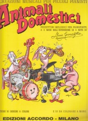 Consiglio, Mario : Animali domestici. Pezzettini melodici per Pianoforte a 4 mani nell’estensione di 5 note