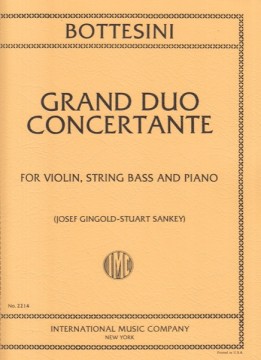 Bottesini, Giovanni : Gran Duo Concertante per Violino e Contrabbasso e Archi. Riduzione per Violino, Contrabbasso e Pianoforte. Set parti 