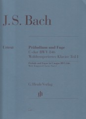 Bach, Johann Sebastian : Preludio e fuga in do BWV 846, dal Clavicembalo ben temperato, per Pianoforte. Urtext