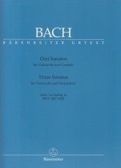 Bach, Johann Sebastian : 3 Sonate BWV 1027-1029, per Violoncello e Clavicembalo. Urtext Bach, Johann Sebastian : 3 Sonate BWV 1027-1029, per Violoncello e Clavicembalo. Urtext