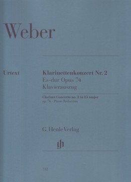 Weber, Carl Maria von : Concerto per Clarinetto e Orchestra nr. 2 op. 74, riduzione per Clarinetto e Pianoforte. Urtext