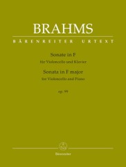 Brahms, Johannes : Sonata in fa op. 99, per Violoncello e Pianoforte. Urtext Brahms, Johannes : Sonata in fa op. 99, per Violoncello e Pianoforte. Urtext