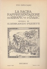 Pizzetti, Ildebrando : La sacra rappresentazione di Abramo e d’Isaac. Libretto
