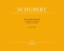 Schubert, Franz : Six Grandes Marches op. 40 D 819, per Pianoforte 4 mani. Urtext