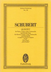 Schubert, Franz : Quintetto in la per Pianoforte, Violino, Viola, Violoncello e Contrabbasso, La Trota, op. 114 D 667. Partitura tascabile  