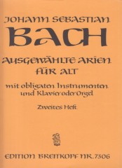 Bach, Johann Sebastian : Arie scelte per Contralto con strumento obbligato e Clavicembalo o Organo. Volume II