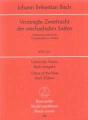 Bach, Johann Sebastian : Cantata BWV 207, Vereinigte Zwietracht der wechselnden Saiten. Partitura tascabile. Urtext