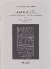Vivaldi, Antonio : Beatus Vir RV 598 (Salmo 111) per Soli, Coro a 4 voci miste, Archi e Basso continuo. Riduzione per Canto e Pianoforte