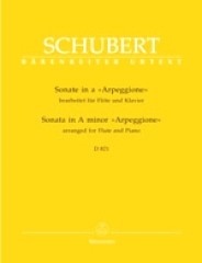 Schubert, Franz : Sonata in la minore Arpeggione D 821, arrangiamento per Flauto e Pianoforte. Urtext