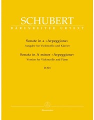 Schubert, Franz : Sonata in la minore Arpeggione D 821, arrangiamento per Violoncello e Pianoforte. Urtext