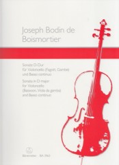 Boismortier, Joseph Bodin de : Sonata op. 50/3, per Violoncello (Viola da gamba, Fagotto) e Basso continuo