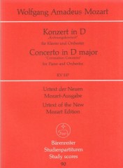 Mozart, Wolfgang Amadeus : Concerto per Pianoforte e Orchestra KV 537 (Coronation Concert). Partitura tascabile. Urtext