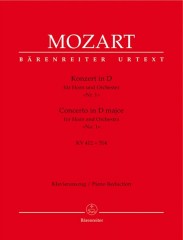 Mozart, Wolfgang Amadeus : Concerto per Corno e Orchestra K 412, riduzione per Corno e Pianoforte. Urtext